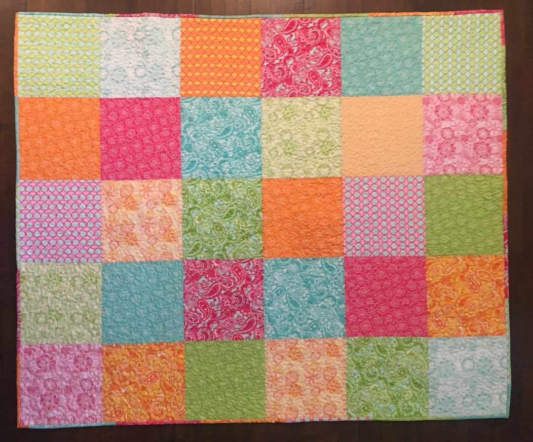Spring Quilt, Handmade Lap Quilt, Handmade Floral Quilt, Handmade Throw