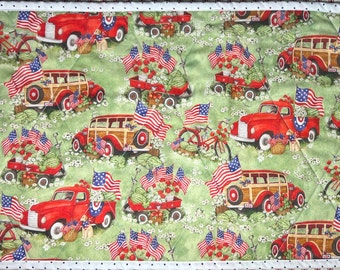Quilted Red White & Blue Table Runner, Americana  Runner, 4th of July Table Topper Runner, Handmade Red White and Blue Table Runner
