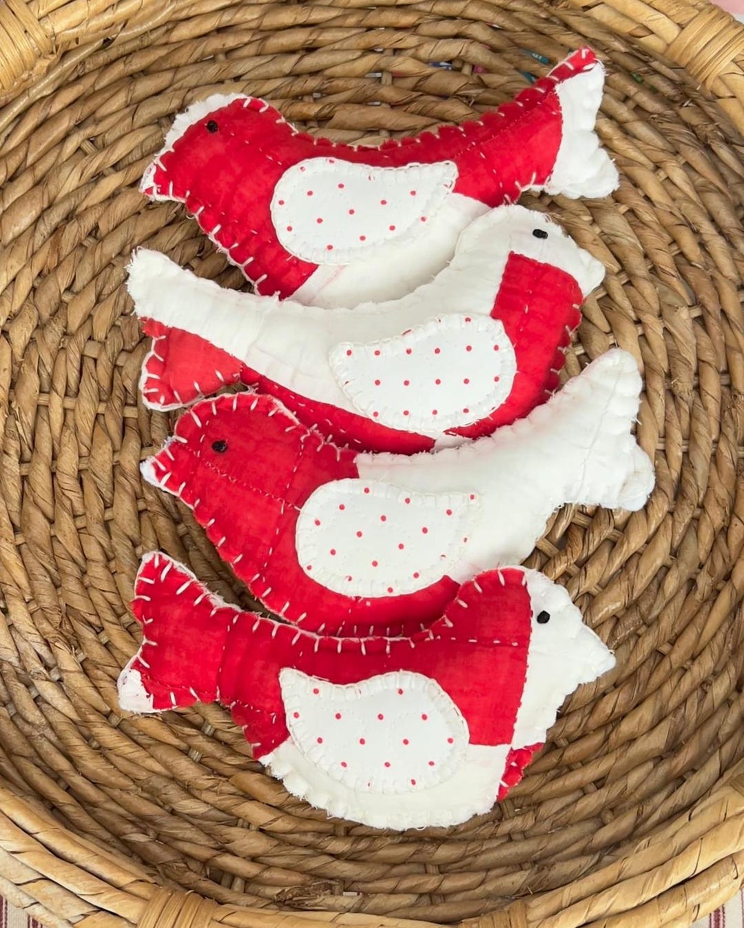 Quilted Bird Bowl Fillers, Handmade Quilt Birds, Bowlies, Antique Quilt ...