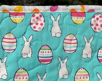 Easter Bunny Table Runner, Quilted Easter Bunny Table Runner, Easter Table Runner