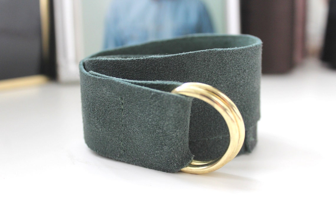 Sage Green Suede Leather Waist Belt Etsy