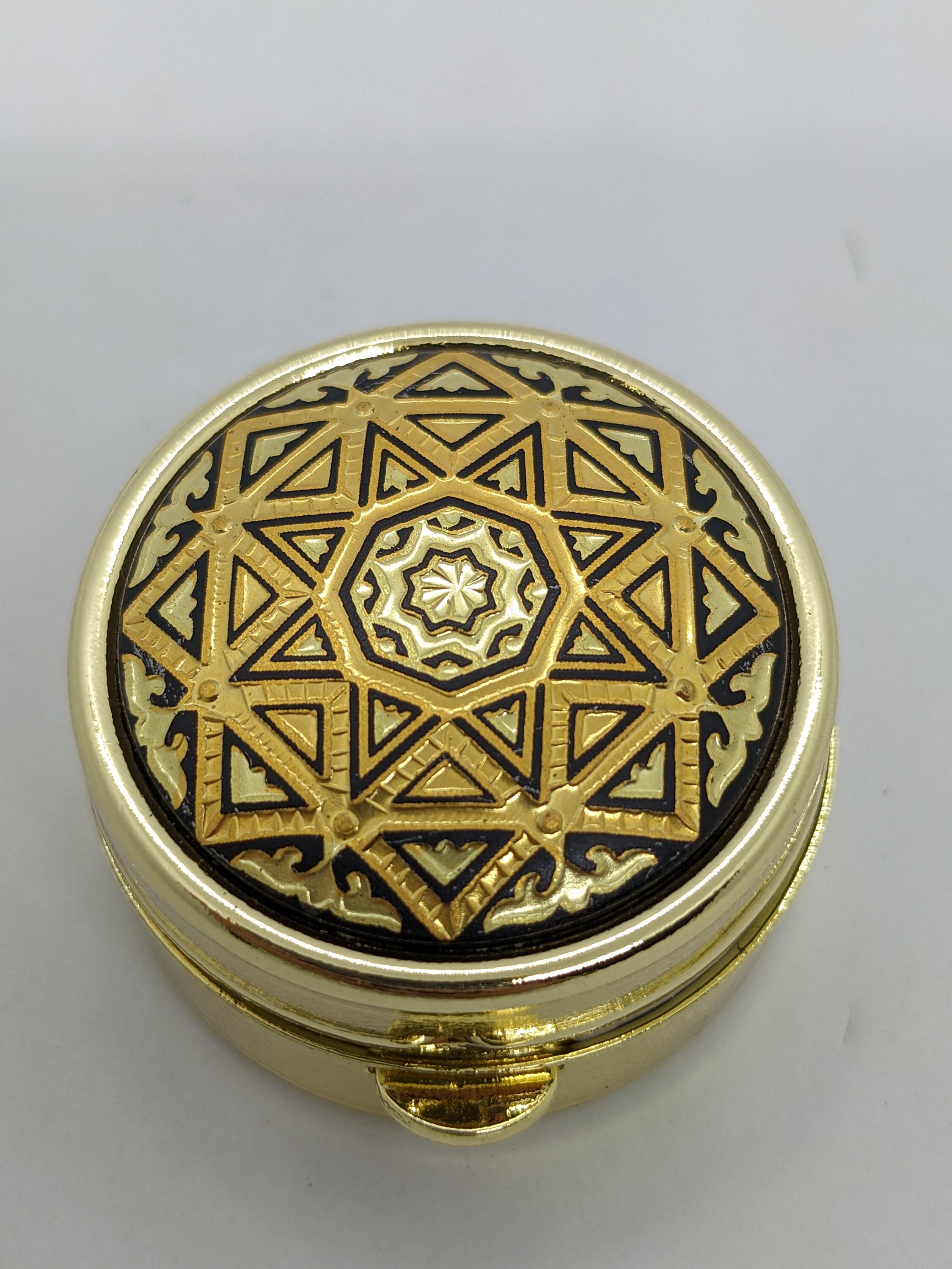 Vintage Damascene Spanish Pillbox From Spain 24K Gold & Steel star Etsy