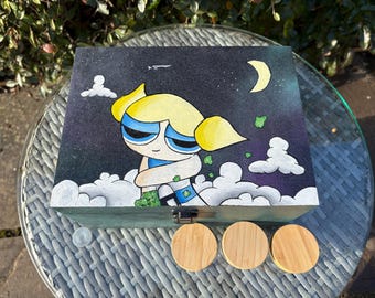 Sharing is Caring, Deluxe XXL Caja de Madera Pintada a Mano con Accesorios con Ruedas, Edición Limitada 1 de 1 Caja