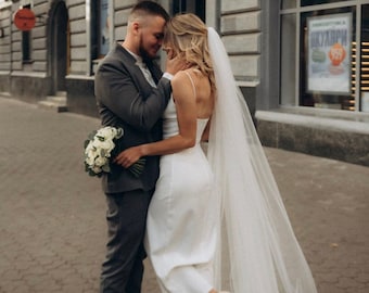 Voile de mariée, voile de mariée en tulle, voile long de mariage, voile de mariage de mariée, blanc, ivoire long voile cathédrale, voile de tulle doux, voile de mariage doux