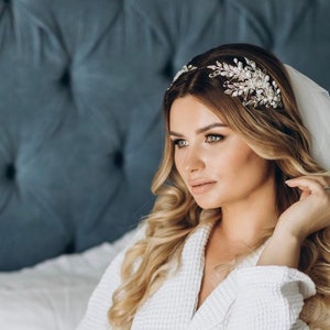 Bridal Headband Bridal hair piece Bridal hair vine Big Bridal Hair Accessories Wedding Hair Accessories Silver Wedding hair piece Silver