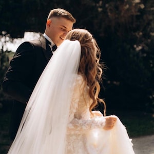 Wedding Veil, Tulle Bridal Veil Wedding Long Veil, Bride Wedding Veil, White, Ivory Cathedral Long Veil, Soft Tulle Veil, Soft Wedding Veil
