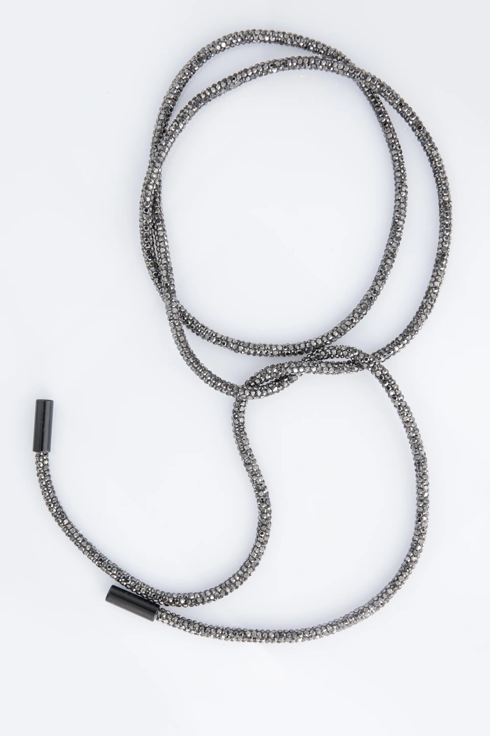 Black Silver Base Rhinestone Chain, Universal Necklace, Choker With ...