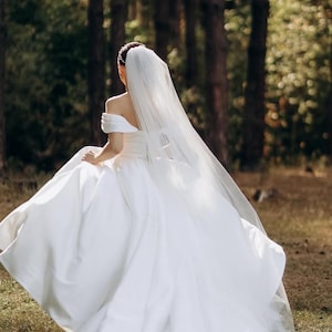 Wedding Veil, Tulle Bridal Veil Wedding Long Veil, Bride Wedding Veil, White, Ivory Cathedral Long Veil, Soft Tulle Veil, Soft Wedding Veil