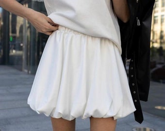 Satin Bridal Balloon Skirt, Ivory Bubble Skirt, Pearl Satin Satin Bridal Balloon Skirt, Ivory Bubble Skirt, Pearl Satin