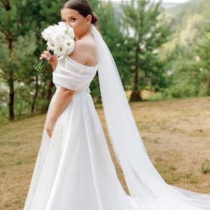 Wedding Veil, Tulle Bridal Veil Wedding Long Veil, Bride Wedding Veil, White, Ivory Cathedral Long Veil, Soft Tulle Veil, Soft Wedding Veil