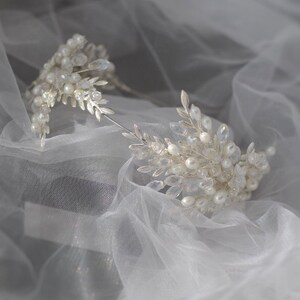 Bridal Headband Bridal hair piece Bridal hair vine Big Bridal Hair Accessories Wedding Hair Accessories Silver Wedding hair piece Silver