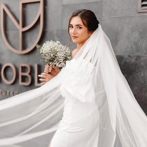 Wedding Veil, Tulle Bridal Veil Wedding Long Veil, Bride Wedding Veil, White, Ivory Cathedral Long Veil, Soft Tulle Veil, Soft Wedding Veil