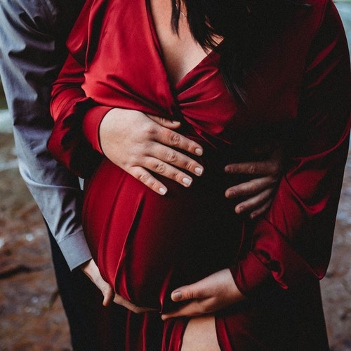 Burgundy/maternity Dress for Photo Shoot/maternity Etsy