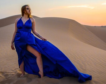 flowy dress with train