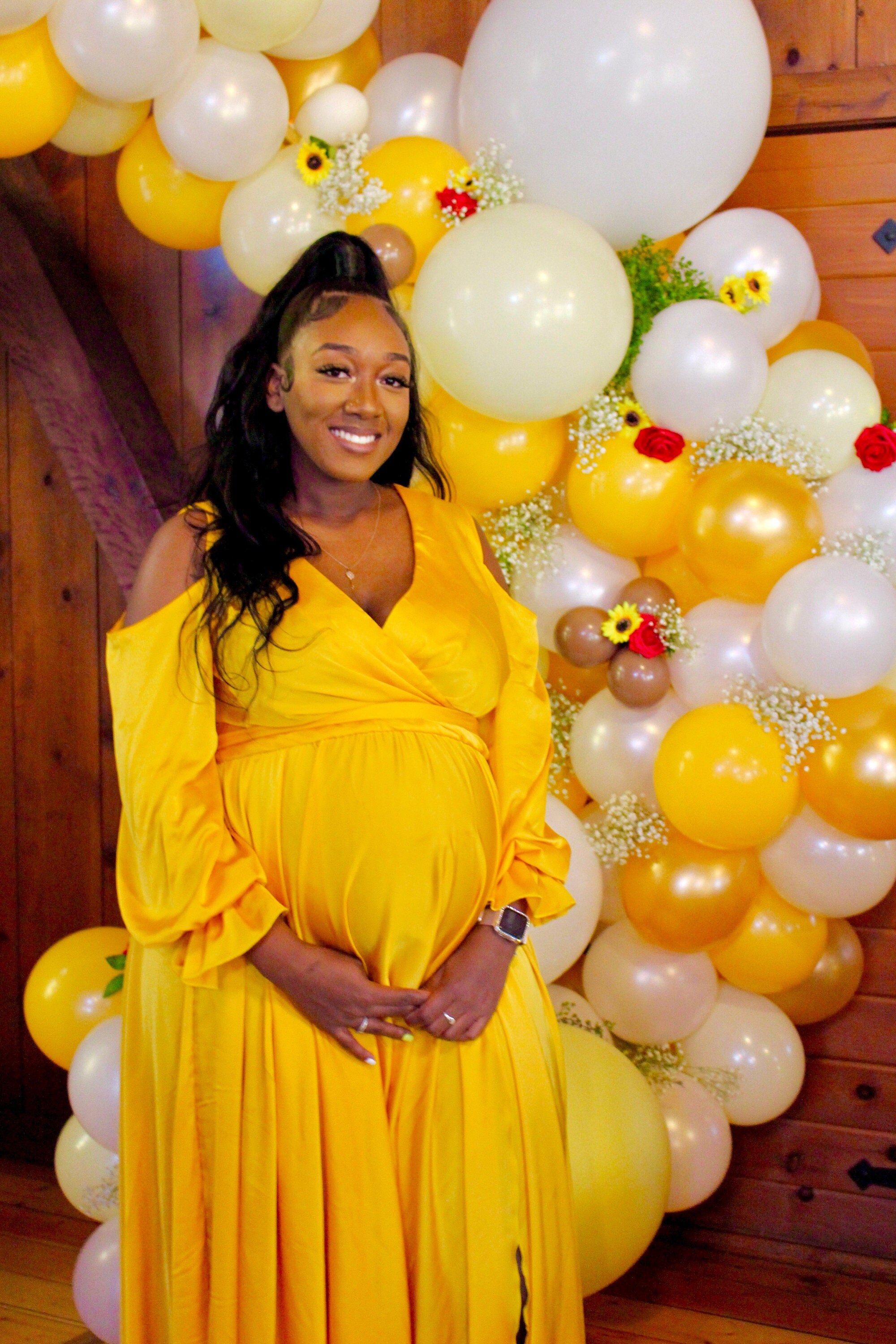 Long Maternity Gown Yellow Maternity Dress Photo Shoot - Etsy