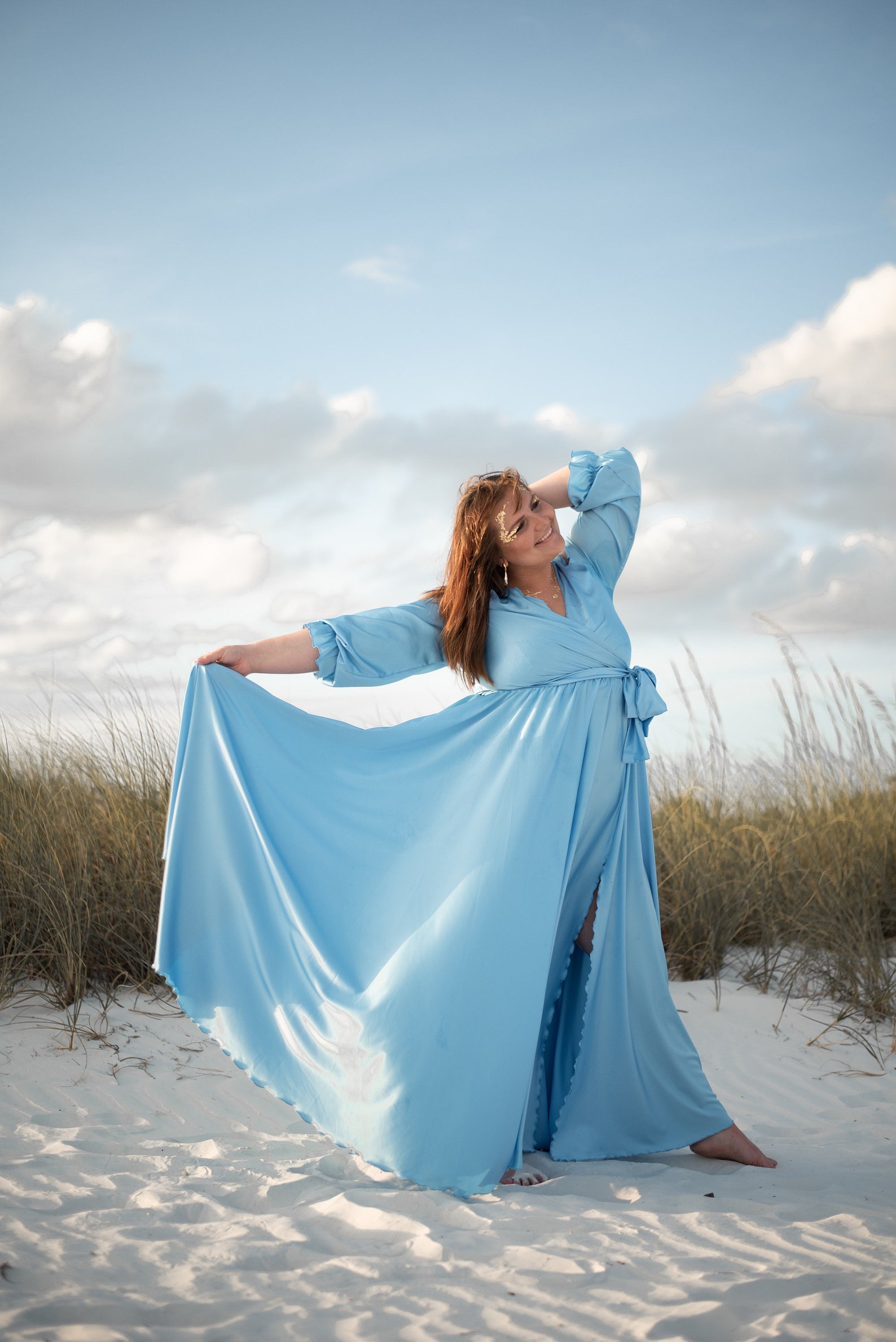 Flying Dress Photoshoot Dress Long Satin Dress Floor Length Etsy