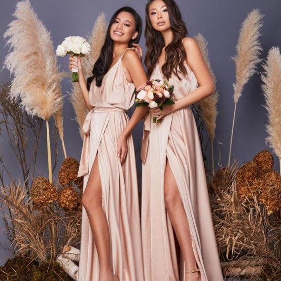 etsy rose gold bridesmaid dresses