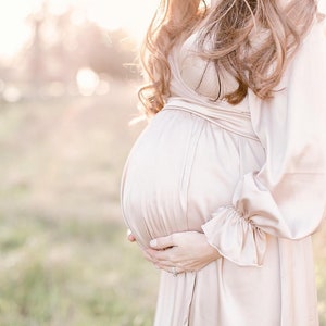 Maternity Dress Long Gold Beige Maternity Gown Photo Shoot - Etsy