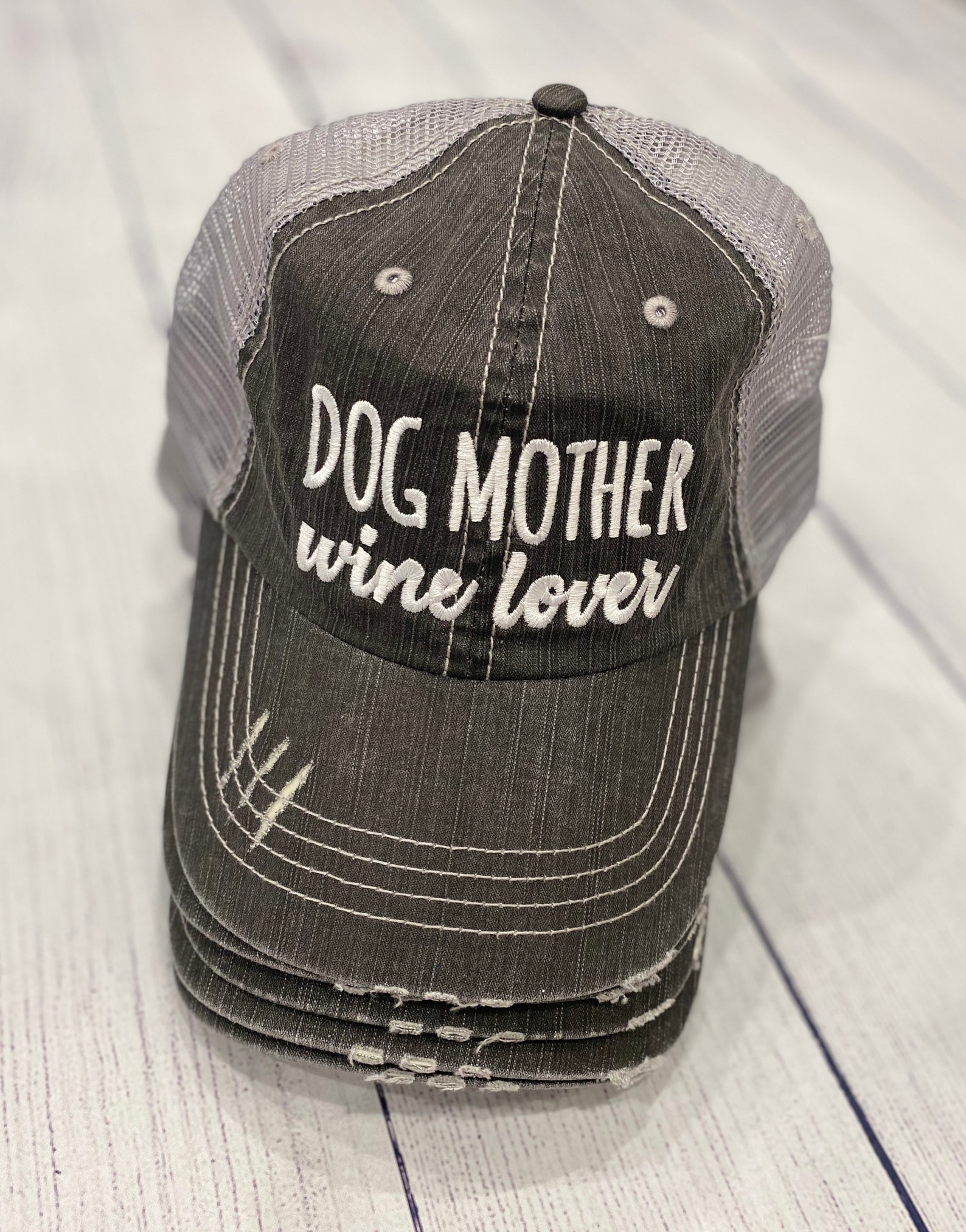Dog Mother Wine Lover Trucker Hat Dog Mom Hat Animal Lover Etsy