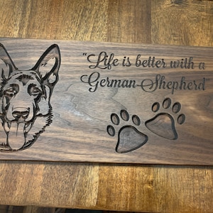 Custom Engraved Wooden Dog Sign – Personalized Pet Name Plaque, Unique Dog Lover Gift