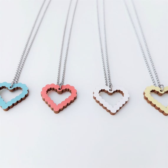 Anniversary Gift, Valentines Day Gift, Mothers Day Gift, Love Gift for Her, Wooden Heart Necklace