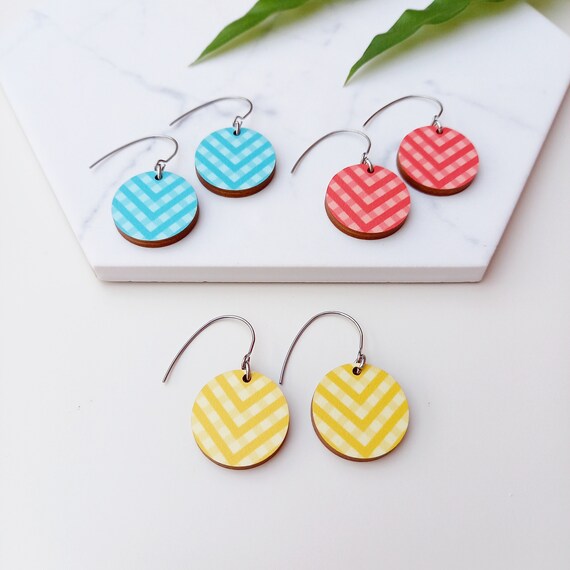 Colourful Arrow Earrings | Unique Wooden Earrings | Scandinavian Design | High Quality Sustainable Jewellery