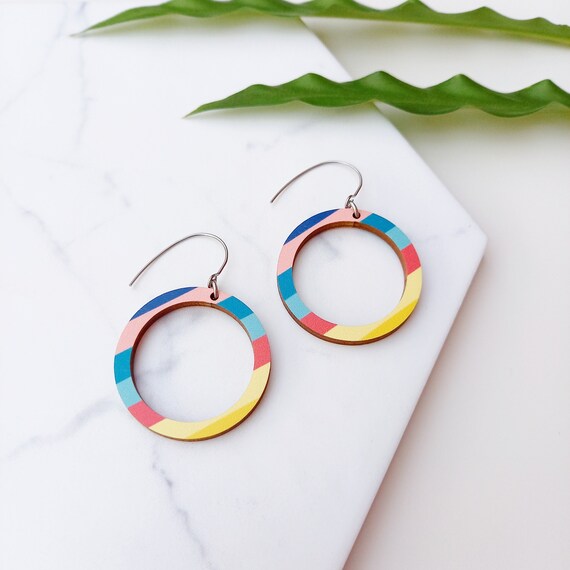 Handmade Big Florida Earrings | Unique Wooden Earrings | Sustainable Jewellery