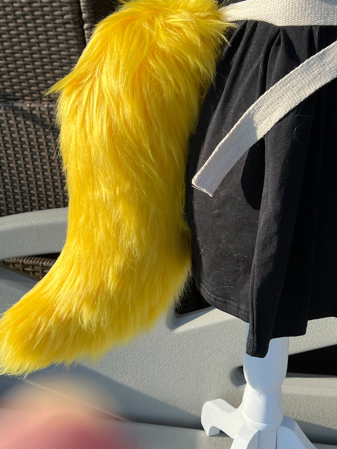 8. Yellow Faux Fur Wolf Tail - Etsy UK