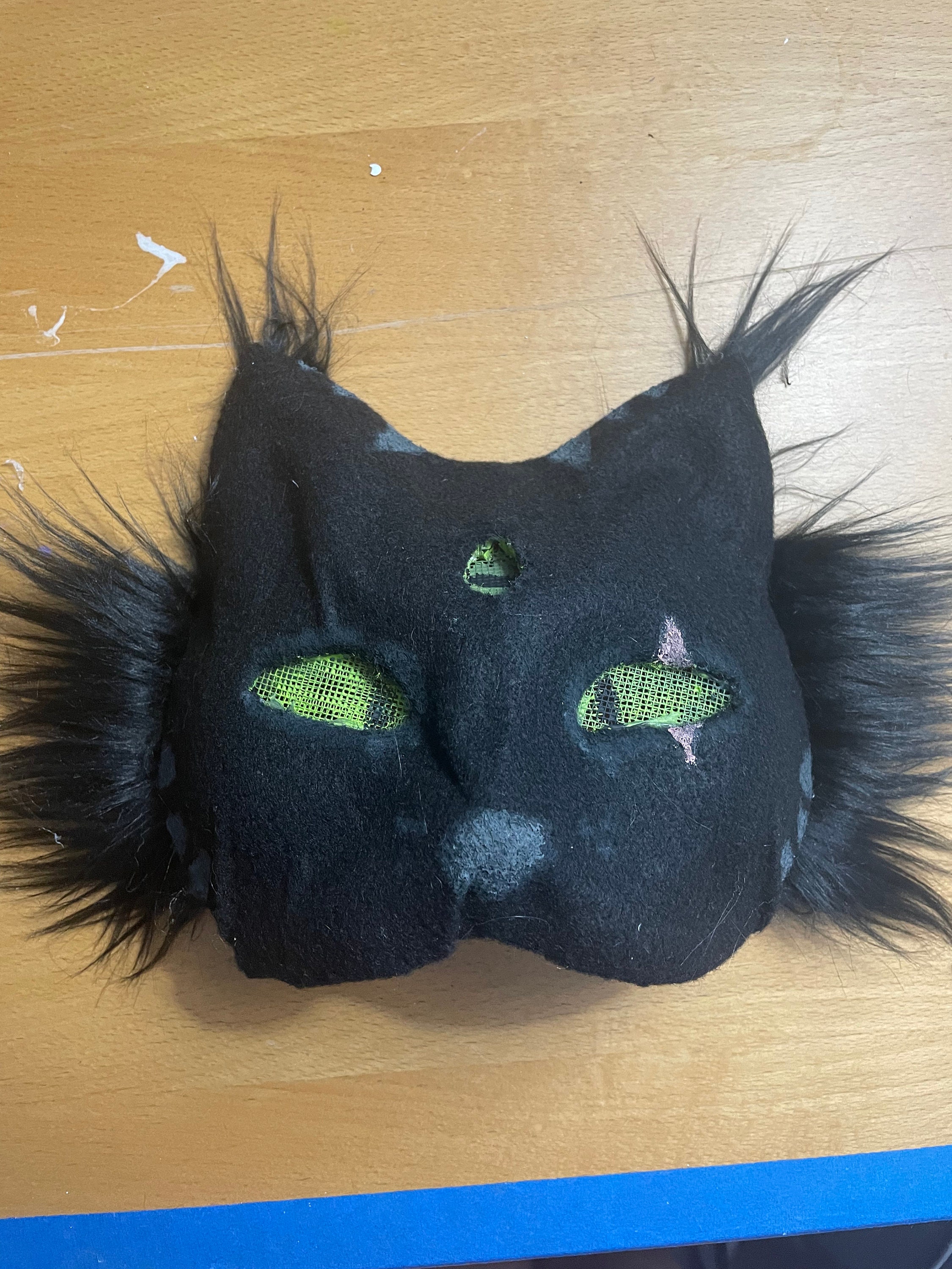 Furry Black Cat Mask