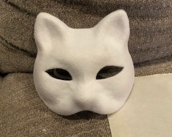 Plain felted Therian cat mask - ready to ship!