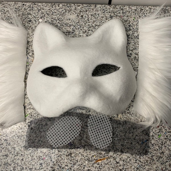 Plain felted Therian cat mask kit- ready to ship!