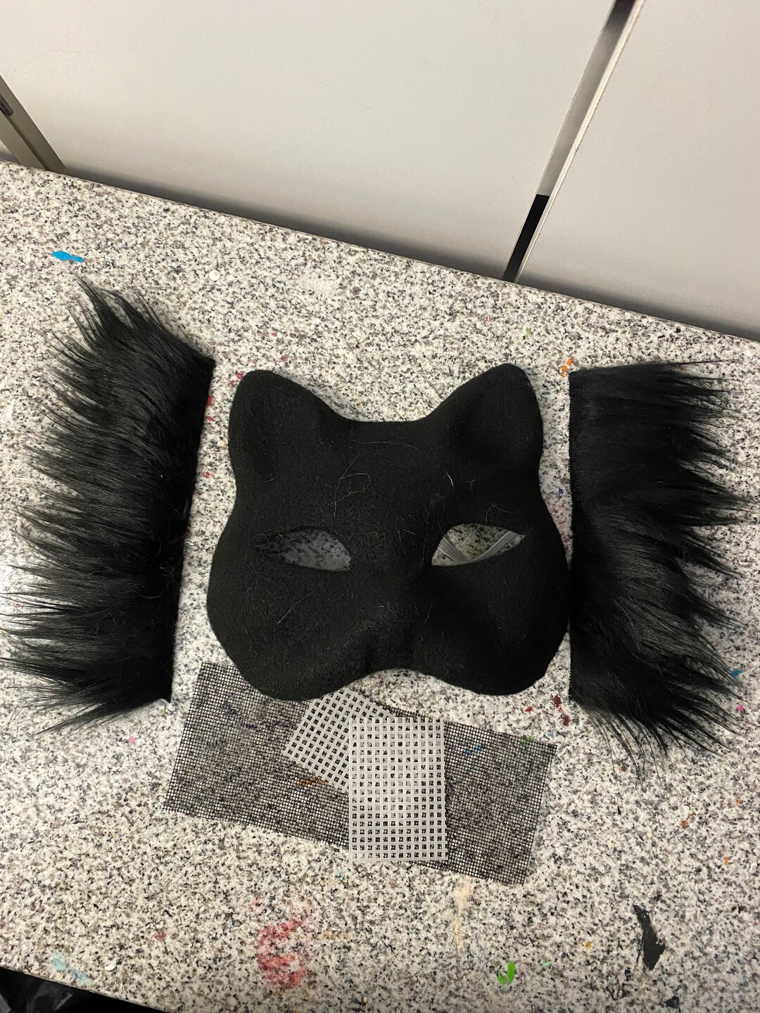 Black Felted Therian Cat Mask Kit- Ready to Ship! - Etsy