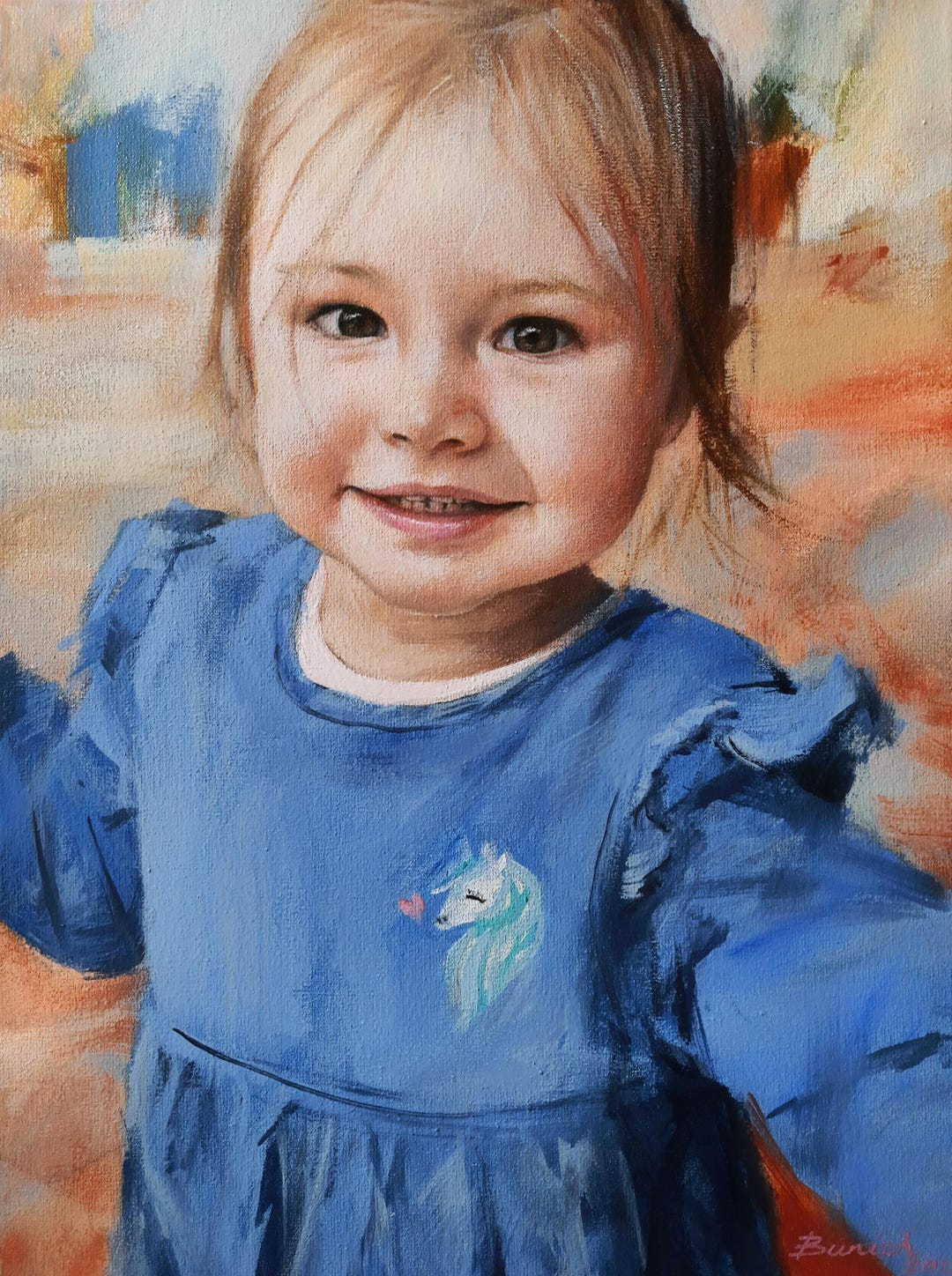 Custom Baby Oil Portrait Painting From Photo, Hand-painted Realistic ...