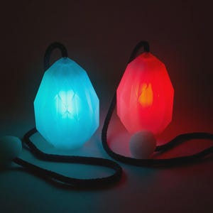 Lumi Prism Led Poi (r2) | LED Egg Poi | Geometric Shape Poi | Glow Poi Rechargeable USB | Beginner LED Glow Poi | Flow Arts Led Flow Toy