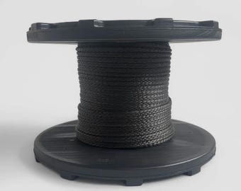 Technora 1/4" Black 12-Strand Rope (by the Foot) | Fire Dance Rope for Poi, Rope Dart, Meteor Hammer