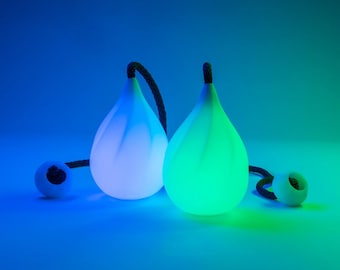 Juguete LED recargable Lumi Glow Poi / Flow Poi LED / Poi con forma de huevo