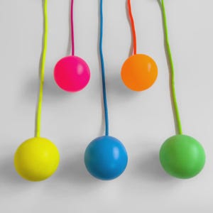 Contact Poi Pair | Colorful Contact Stage Ball Poi | Blue Green Yellow Pink Orange Red | Practice Poi | Daytime Poi | Beginner Juggling Poi