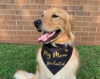 My Mom Graduated Dog Bandana, My Dad Graduated Dog Bandana, Graduation Gift, Graduation Pet Bandana, Graduation Photos