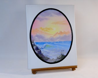 Ocean view sunset - oil painting