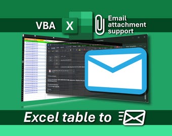 Excel Email Automation Template – Send Personalised Emails from Tables with Attachments 4 Newsletters, Orders, Bookings, Marketing and more!