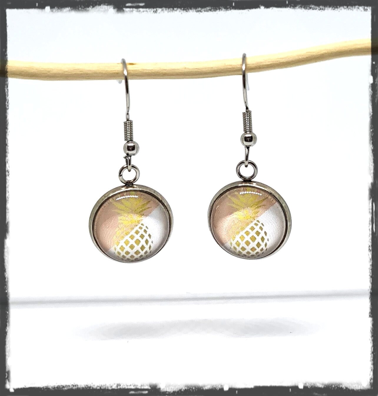 Glass cabochon earrings Clearance