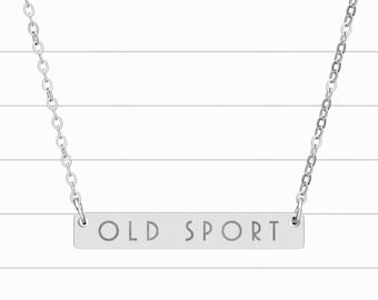 Old Sport Bar Halskette | Gatsby inspiriert | Art Deco Stil Edelstahl Anhänger