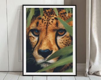 Cheetah Jungle Nature Lover Wall Art Safari Nature Wildlife Modern Photography Poster Cheetah Lover Aesthetic Room Decor Housewarming Print