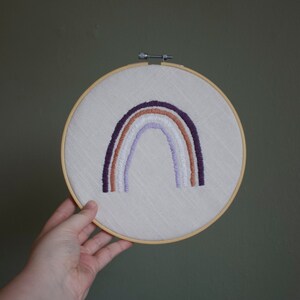 Rainbow embroidery (8 inch hoop) - simple, handmade embroidery art