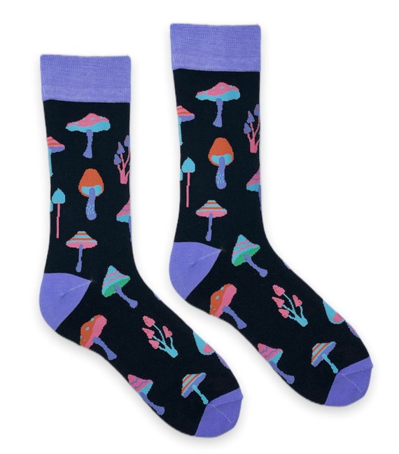 Psychedelic Mushroom Socks Happy Mushroom Socks Mens Socks Etsy UK