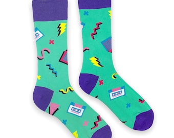 Retro Socks | Happy Retro Socks | Mens Socks | Womans Socks | Colourful Socks | Fun Socks | Fathers Day Gift | Gift Socks |