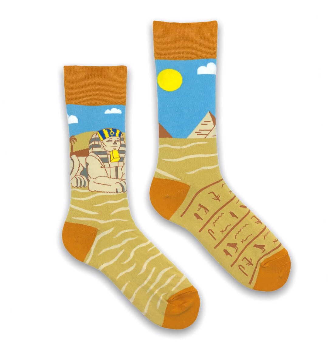 Ancient Egypt Socks Happy Egypt Socks Mens Socks Womans Socks Mismatched Socks Christmas