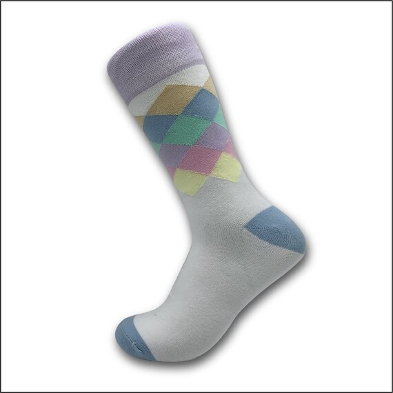 Pastel Diamond Socks Mens Socks Womans Socks Colourful Socks Fun
