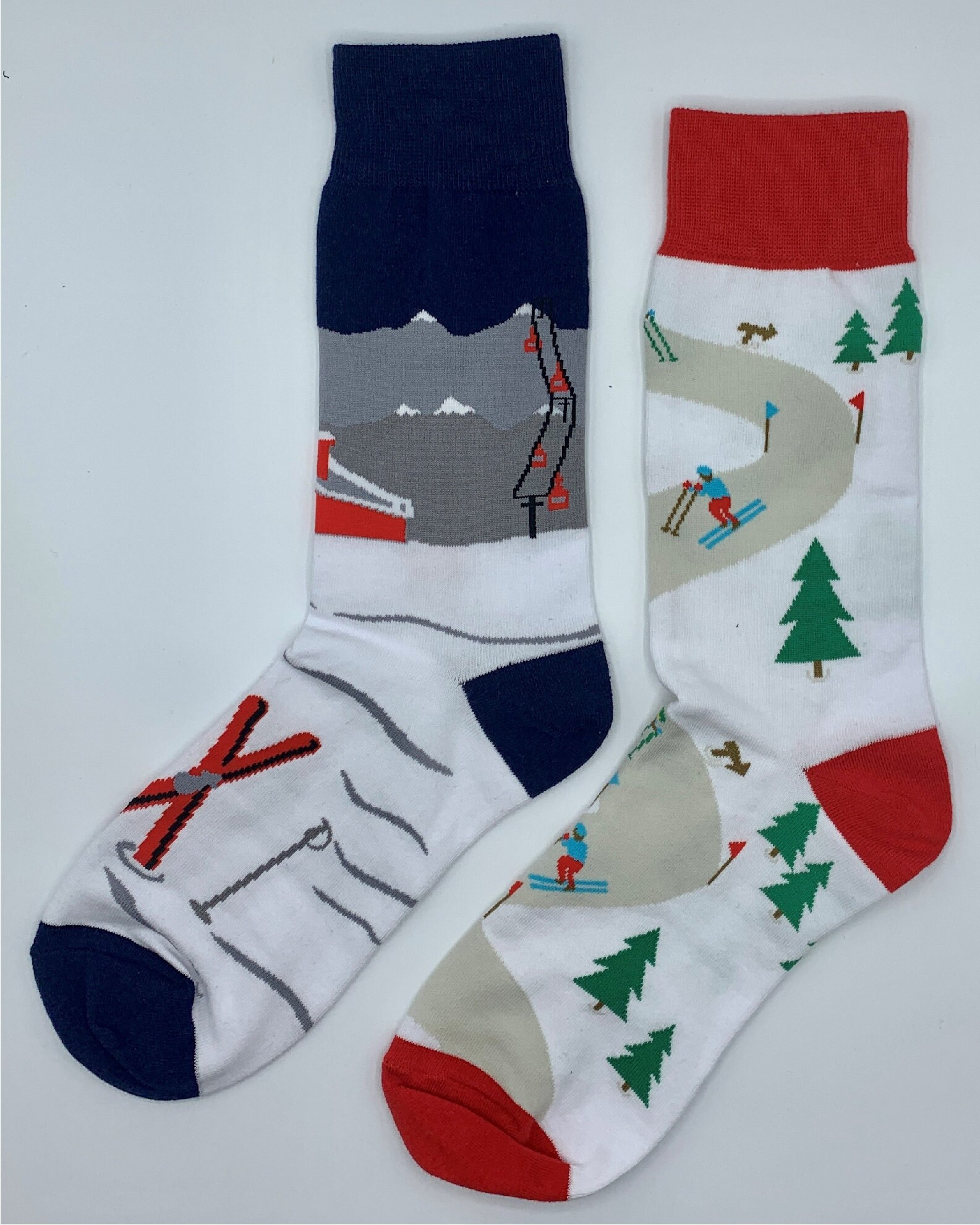 Novelty Skiing Socks Happy Skiing Socks Mens Socks Etsy