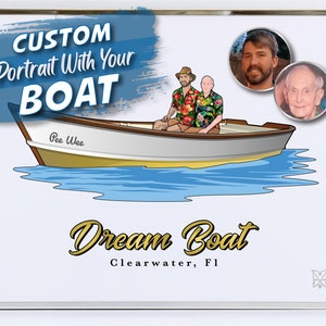 Custom Portrait With Your Boat / Vector Boat Portrait Illustration / Custom Boat Drawing From Photo / Vector Boat Illustration From Photo
